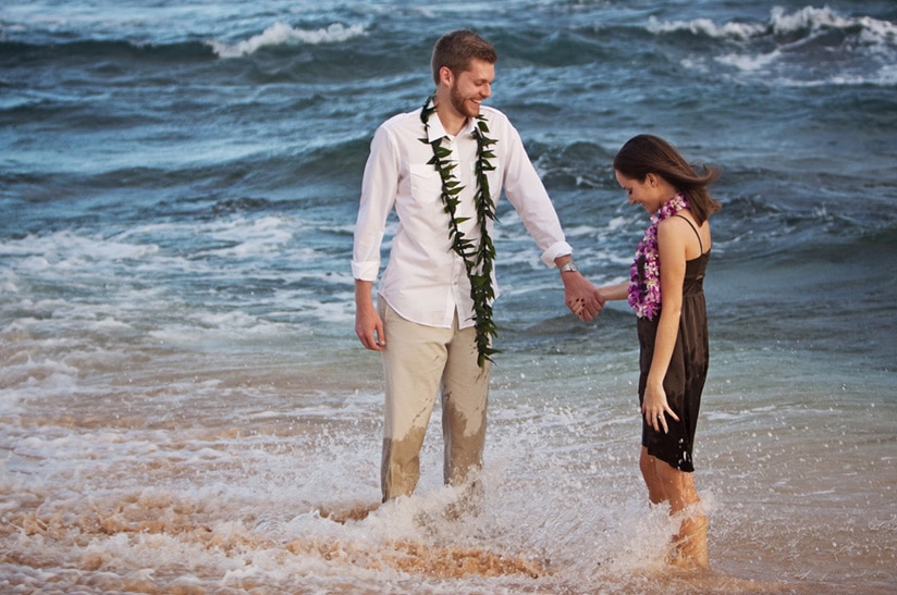 Hawaii couple photography at Sandy Beach