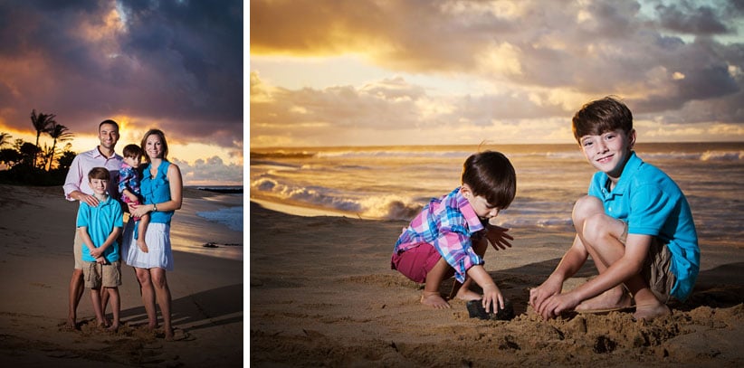 Sunrise family photography in Hawaii
