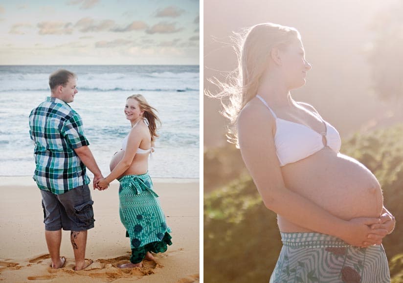 Hawaii Beach Photos portrait of a pregnant woman on the beach