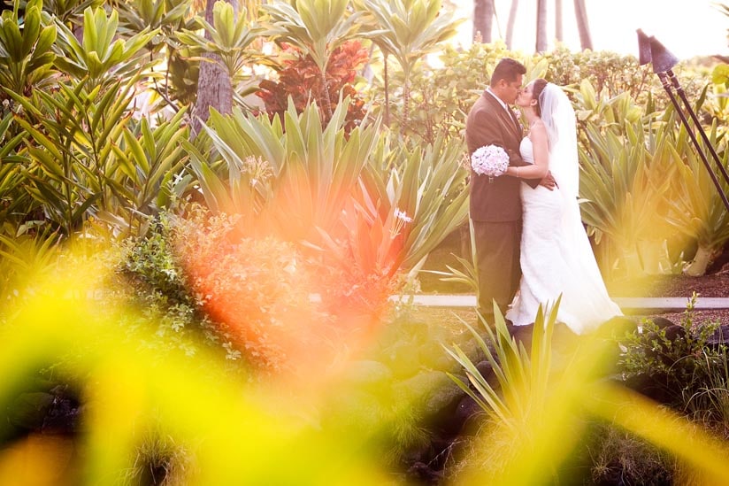 Wedding photos from Holoholokai Beach Park and Keauhou Beach Resort in Kona, on the Big Island of Hawaii.