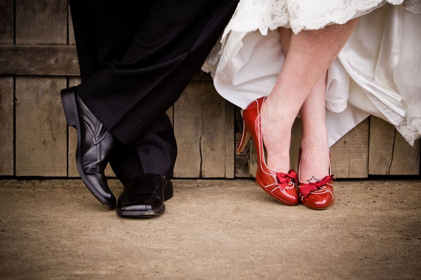 Hawaii bride and groom shoes